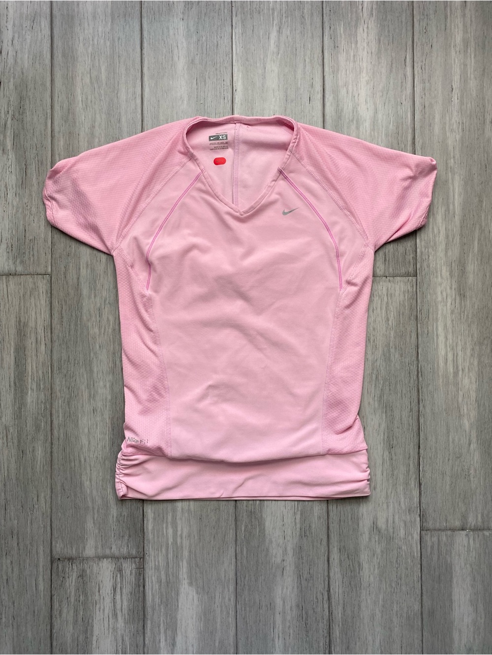 Nike Womens Light Pink Women's Short Sleeve Athletic V-Neck Top XS